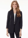 Jones New York Women's Notched Collar Jacket With Rolled Sleeves In Jones Black