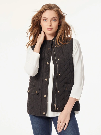 Jones New York Women's Quilted Patch Pocket Vest Jacket In Multi