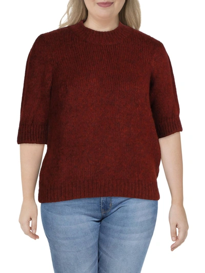 Vero Moda Diana Womens Mock Neck Puff Sleeve Sweater In Red
