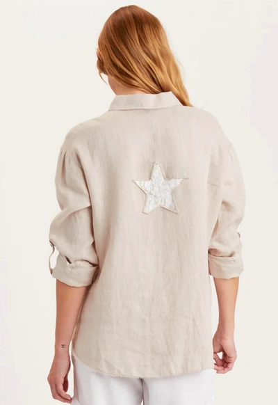 Xcvi Babin Star Button-up In Cremini In Beige