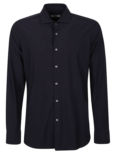 Sonrisa Long Sleeve Stretch Cotton Shirt In Black