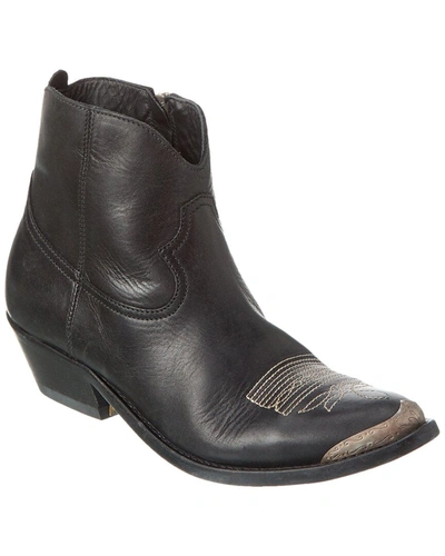Golden Goose Western Leather Cowboy Boot In Black
