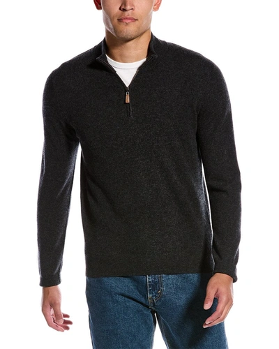 Mette Cashmere 1/4-zip Mock Sweater In Grey