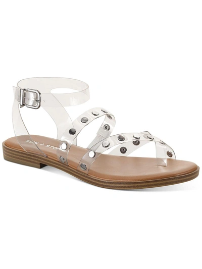 Sun + Stone Studleyyc Womens Flat Ankle Strap Thong Sandals In White