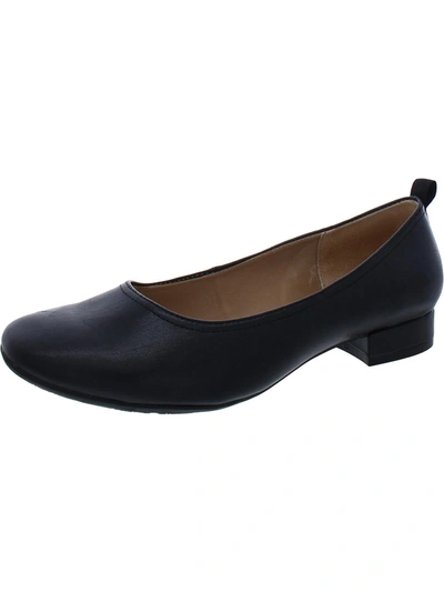 Lifestride Womens Faux Leather Square Toe Loafers In Blue