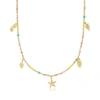 ROSS-SIMONS ITALIAN MULTICOLORED ENAMEL AND 18KT GOLD OVER STERLING NECKLACE