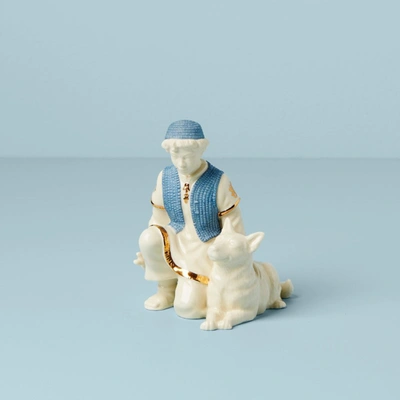 Lenox First Blessing Nativity Shepherd & Dog Figurine In Ivory
