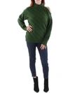 Bcbgmaxazria Womens Cable Knit Pullover Turtleneck Sweater In Green