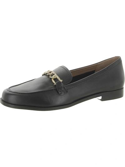 Naturalizer Sawyer Womens Leather Slip On Loafers In Black