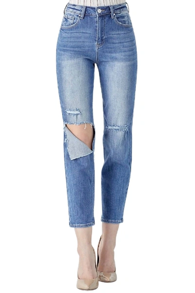 Risen Relaxed Fit High Waist Jean In Blue