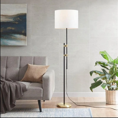 Home Outfitters Black/gold Floor Lamp, Great For Bedroom, Living Room, Modern/contemporary