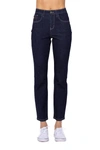 Judy Blue Hi Waist Cropped Straight Leg In Dark Wash In Blue