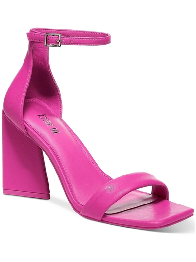 Bar Iii Appel Womens Open Toe Faux Leather Heels In Pink