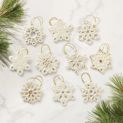 Lenox Snowflake 10pc Ornament Set In Multicolor