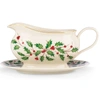 Lenox Holiday Gravy Boat And Stand