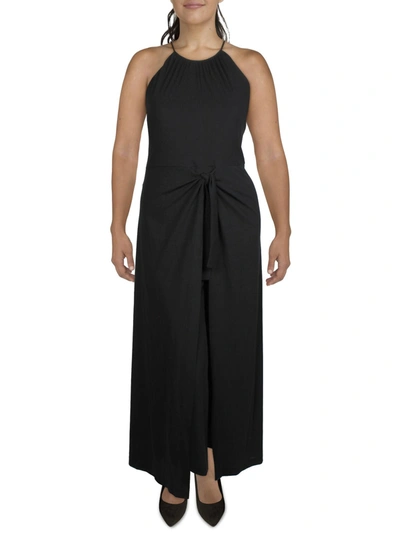 Dkny Womens Sleeveless Layered Jumpsuit In Black