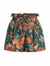 Ulla Johnson Rylan Cotton Taffeta Wide-leg Paperbag Shorts In Multi