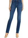 JEN7 WOMENS MID-RISE DENIM STRAIGHT LEG JEANS