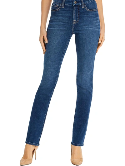 Jen7 Womens Mid-rise Denim Straight Leg Jeans In Blue