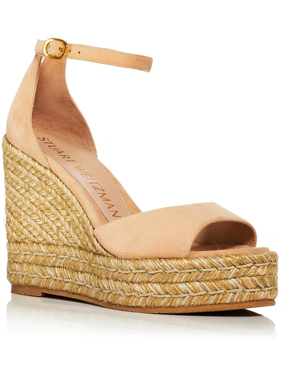 Stuart Weitzman Women's Nudistcurve Platform Wedge Espadrille Sandals In Beige