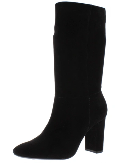 Lauren Ralph Lauren Artizan Womens Suede High Heel Mid-calf Boots In Black