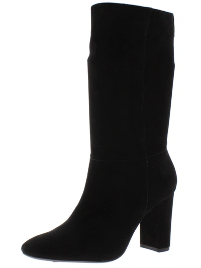 Ralph Lauren Artizan Womens Suede High Heel Mid-calf Boots In Black