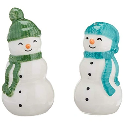 Lenox Balsam Lane Snowman Salt & Pepper Shakers In Multi