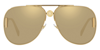 Versace Unisex Sunglasses Ve2255 In Clear Mirror Real Yellow Gold