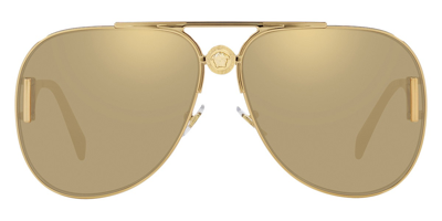 Versace Womens Ve2255 Pilot-frame Metal Sunglasses Gold