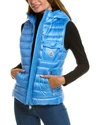 Moncler Glygos Quilted Nylon Hooded Down Vest In Blue