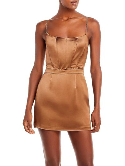 Retroféte Easton Womens Chain Short Mini Dress In Brown