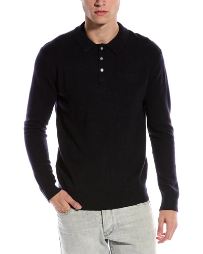 Slate & Stone Brushed Wool-blend Polo Sweater In Blue