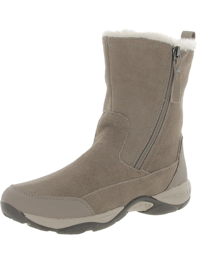 Easy Spirit Exparunn Womens Suede Faux Fur Winter & Snow Boots In Grey