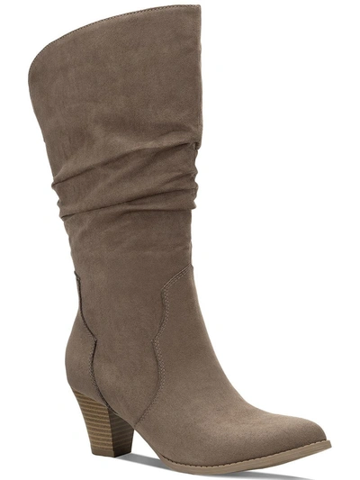 Style & Co Arlenee Womens Heeled Pointed Toe Mid-calf Boots In Grey