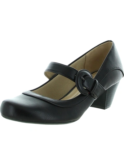 LIFESTRIDE ROZZ WOMENS CUSHIONED FOOTBED STRAP MARY JANE HEELS