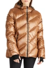 Pajar Women's Nelli Short Puffer Jacket With Fixed Hood In Brown