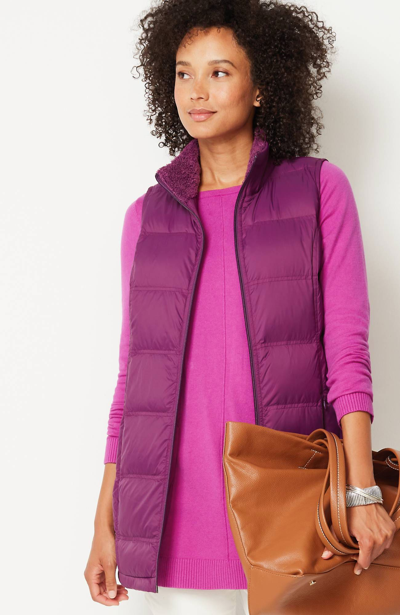 Jjill J.jill Zip-front Down Puffer Vest In Sugar Beet