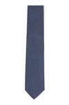 Hugo Boss Silk-jacquard Tie With All-over Micro Pattern In Blue