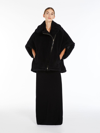 Max Mara Wool-alpaca Teddy Biker Jacket In Black