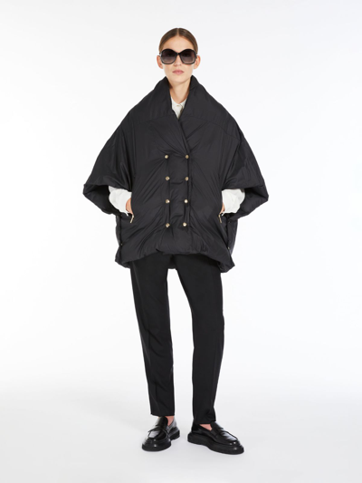 Max Mara Reversible Cape In Water-resistant Fabric In Black