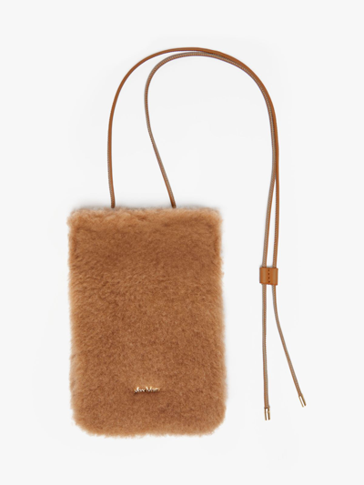 Max Mara Teddy Fabric Mini Bag In Camel