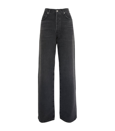 Citizens Of Humanity Amina High-rise Wide-leg Jeans In Black