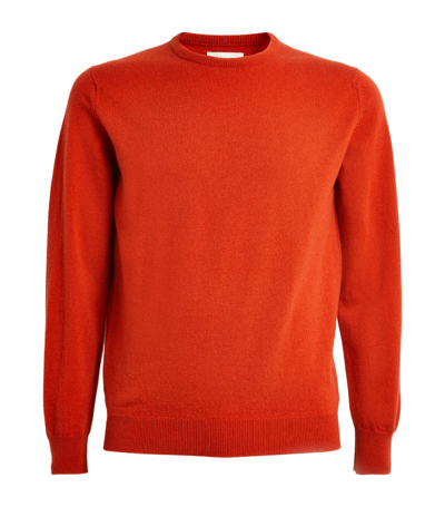 Harrods Cashmere Crew-neck Sweater In Orange