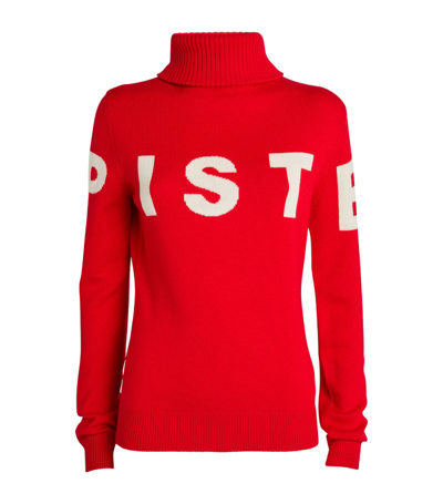 Perfect Moment Piste Jacquard-knit Merino Wool Turtleneck Jumper In Red