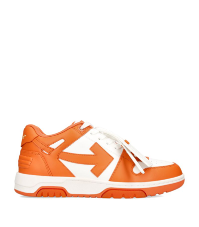 Off-white Leather Out Of Office Trainers In Orange
