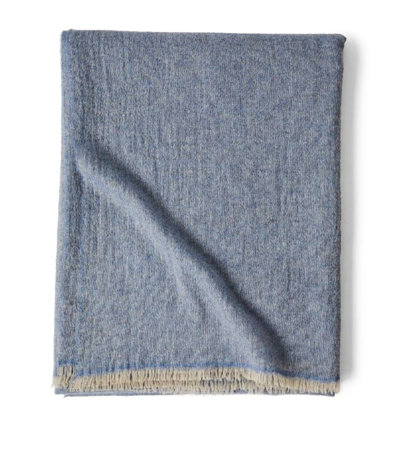 Oyuna Cashmere Esra Throw (145cm X 200cm) In Blue