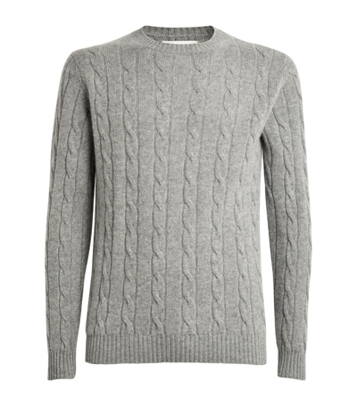 Harrods Cashmere Cable-knit Jumper In Grey