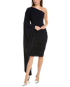 Norma Kamali Diana One-sleeve Draped Ruched Stretch-jersey Dress In Blue