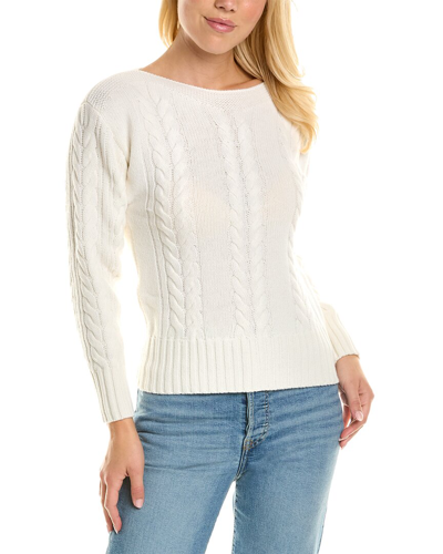 Carolina Herrera Boatneck Wool Sweater In White