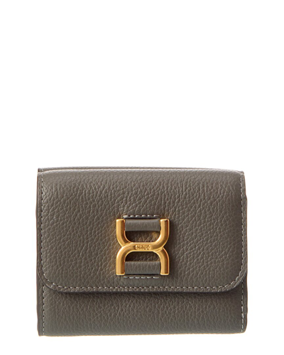 Chloé Marcie Leather French Wallet In Grey
